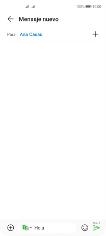 Pulsa el icono de envío cuando termines de escribir el mensaje corto. Pulsa el icono de envío cuando termines de escribir el mensaje corto.