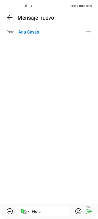 Pulsa el icono de envío cuando termines de escribir el mensaje corto. Pulsa el icono de envío cuando termines de escribir el mensaje corto.