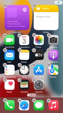 Pulsa el icono de página de pantalla de inicio. Pulsa el icono de página de pantalla de inicio.