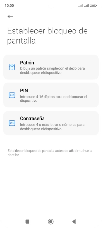 Pulsa el código de seguridad deseado. Pulsa el código de seguridad deseado.