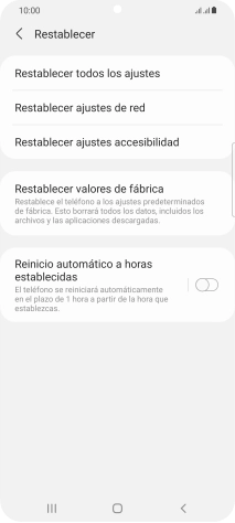 Pulsa Restablecer valores de fábrica. Pulsa Restablecer valores de fábrica.