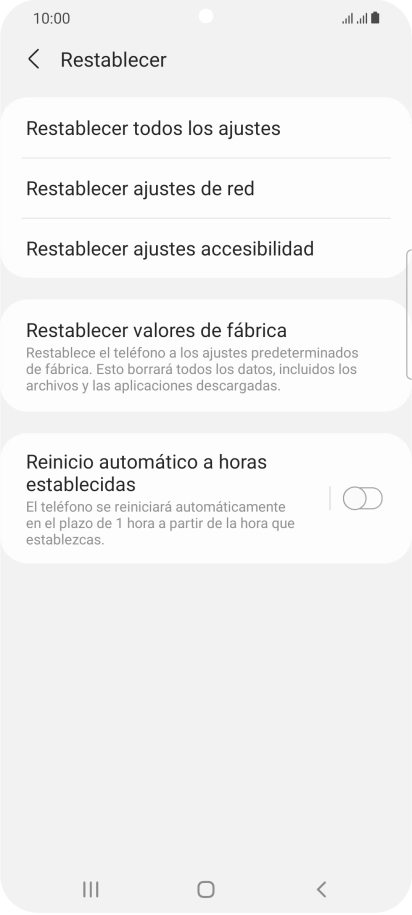 Pulsa Restablecer valores de fábrica. Pulsa Restablecer valores de fábrica.