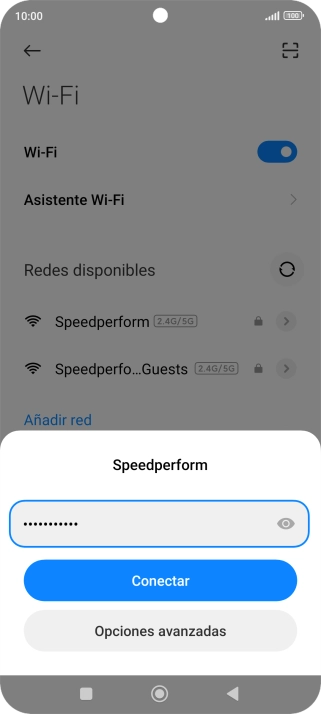 Introduce la contraseña de la red wifi y pulsa Conectar. Introduce la contraseña de la red wifi y pulsa Conectar.