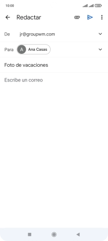 Pulsa en el campo de escritura y escribe el texto del correo electrónico. Pulsa en el campo de escritura y escribe el texto del correo electrónico.