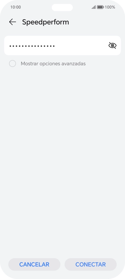Introduce la contraseña de la red wifi y pulsa CONECTAR. Introduce la contraseña de la red wifi y pulsa CONECTAR.