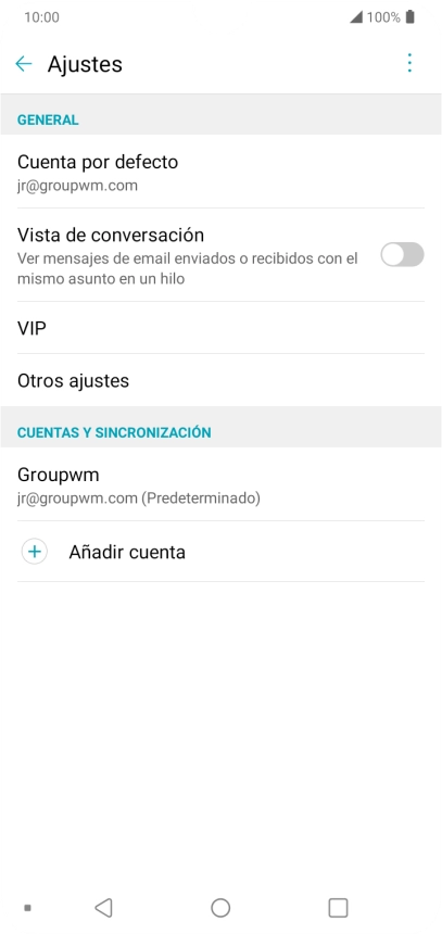 Pulsa la cuenta de correo electrónico deseada. Pulsa la cuenta de correo electrónico deseada.