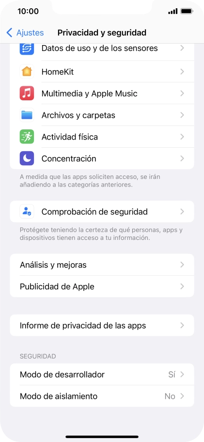 Pulsa Informe de privacidad de las apps. Pulsa Informe de privacidad de las apps.