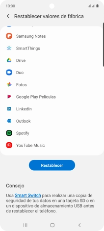 Pulsa Restablecer. Pulsa Restablecer.