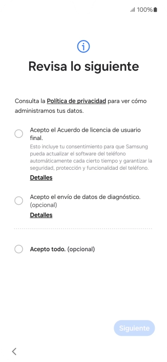 Pulsa en el campo junto a los ajustes deseados para seleccionarlos. Pulsa en el campo junto a los ajustes deseados para seleccionarlos.