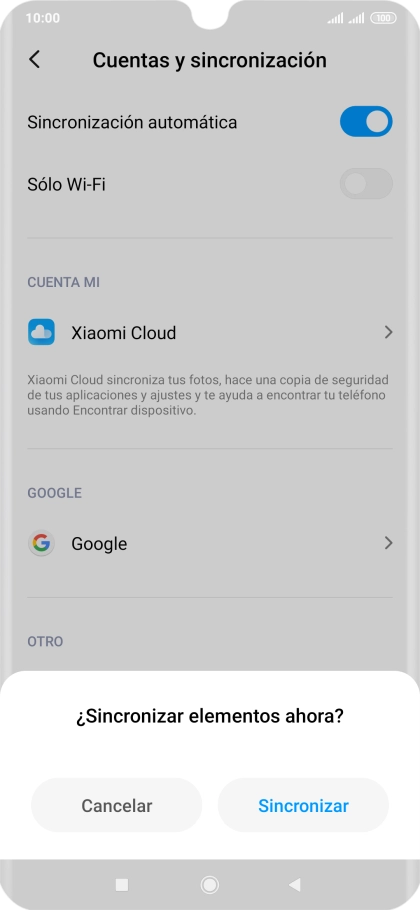 Si activas la función, pulsa Sincronizar. Si activas la función, pulsa Sincronizar.