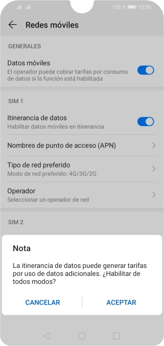 Si activas la función, pulsa ACEPTAR. Si activas la función, pulsa ACEPTAR.