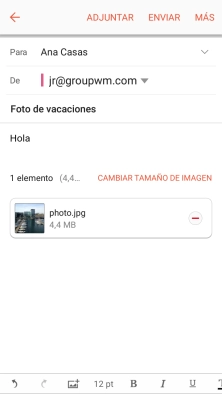 Pulsa ENVIAR cuando hayas terminado de escribir el correo electrónico. Pulsa ENVIAR cuando hayas terminado de escribir el correo electrónico.