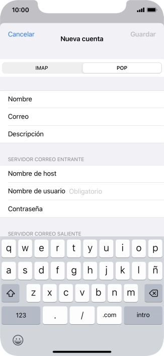 Pulsa Nombre de usuario e introduce el nombre de usuario de tu cuenta de correo electrónico. Pulsa Nombre de usuario e introduce el nombre de usuario de tu cuenta de correo electrónico.