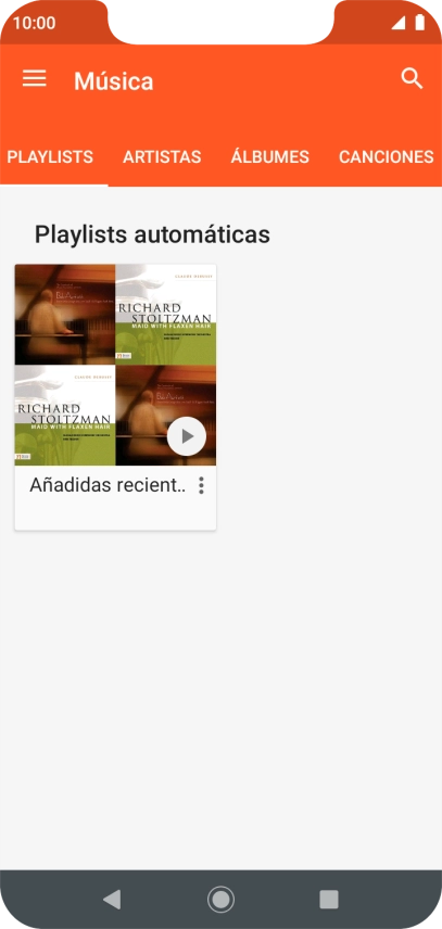 Pulsa una categoría y desplázate al archivo de música deseado. Pulsa una categoría y desplázate al archivo de música deseado.