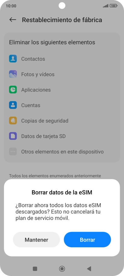 Pulsa Borrar. Pulsa Borrar.
