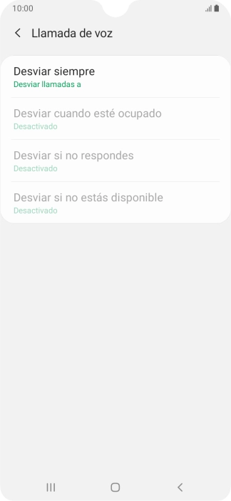 Pulsa el tipo de desvío deseado. Pulsa el tipo de desvío deseado.