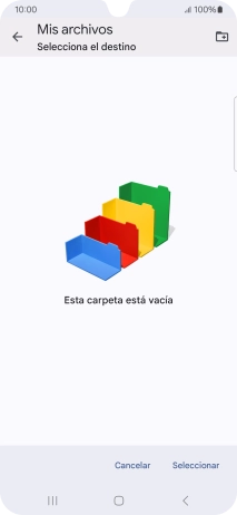 Si deseas crear una nueva carpeta, pulsa el icono de nueva carpeta y sigue las indicaciones de la pantalla para crearla. Si deseas crear una nueva carpeta, pulsa el icono de nueva carpeta y sigue las indicaciones de la pantalla para crearla.