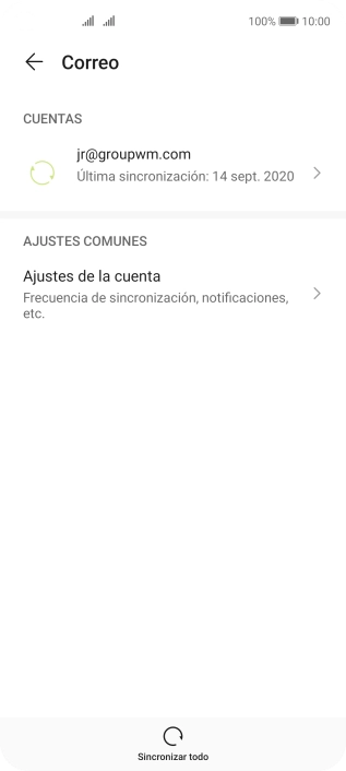 Pulsa Ajustes de la cuenta. Pulsa Ajustes de la cuenta.