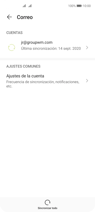 Pulsa Ajustes de la cuenta. Pulsa Ajustes de la cuenta.