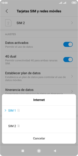 Pulsa la tarjeta SIM deseada. Pulsa la tarjeta SIM deseada.