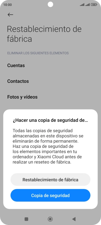 Pulsa Restablecimiento de fábrica. Pulsa Restablecimiento de fábrica.
