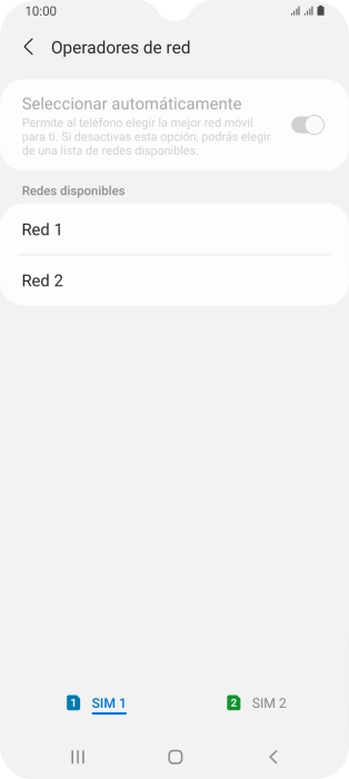 Pulsa la red deseada. Pulsa la red deseada.