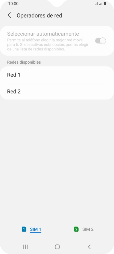 Pulsa la red deseada. Pulsa la red deseada.