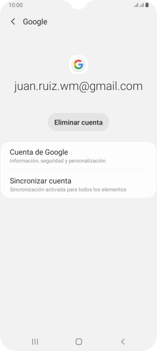 Pulsa Sincronizar cuenta. Pulsa Sincronizar cuenta.