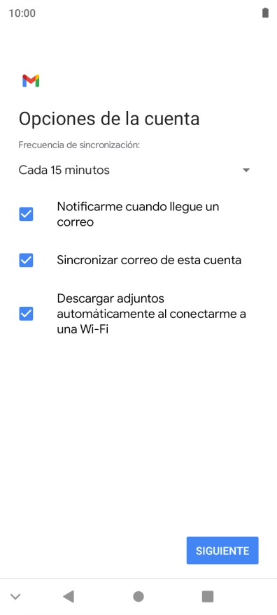Si aparece en la pantalla esta imagen, tu cuenta de correo electrónico ha sido reconocida y configurada automáticamente. Sigue las indicaciones de la pantalla para introducir más información y terminar la configuración. Si aparece en la pantalla esta imagen, tu cuenta de correo electrónico ha sido reconocida y configurada automáticamente. Sigue las indicaciones de la pantalla para introducir más información y terminar la configuración.