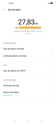 El consumo total de datos se visualiza ahora en la pantalla. El consumo total de datos se visualiza ahora en la pantalla.
