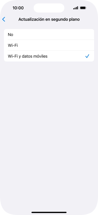 Para desactivar la actualización de apps en ejecución, pulsa No. Para desactivar la actualización de apps en ejecución, pulsa No.
