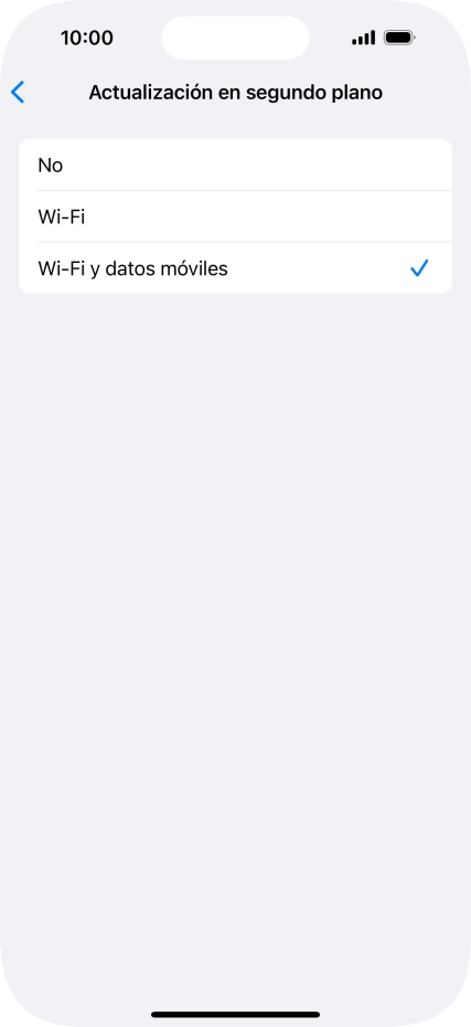 Para desactivar la actualización de apps en ejecución, pulsa No. Para desactivar la actualización de apps en ejecución, pulsa No.