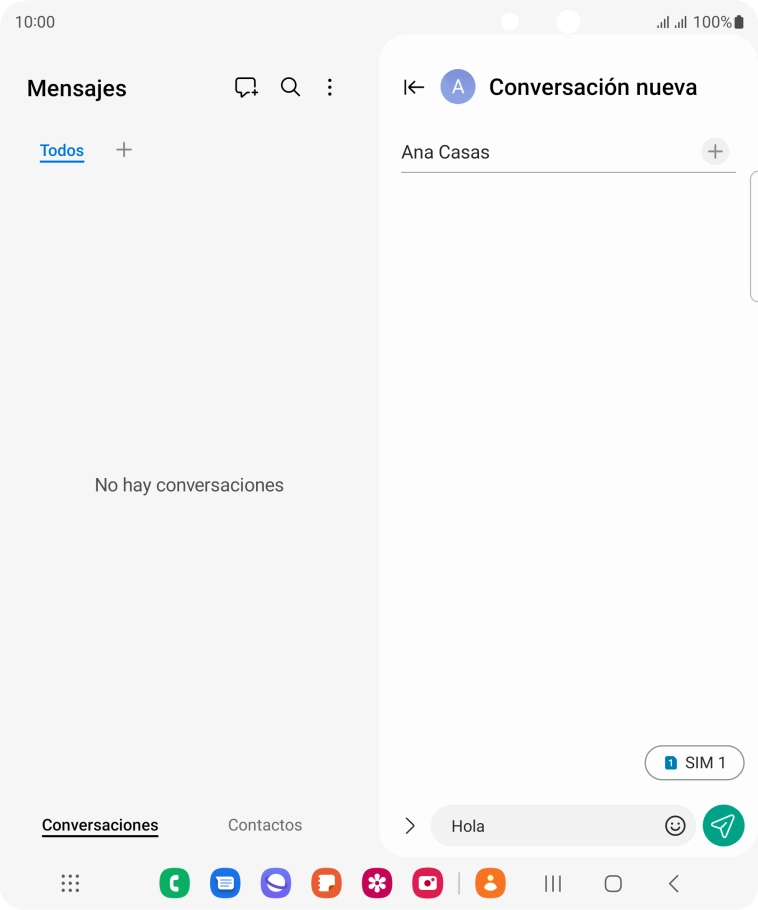 Pulsa el icono de envío cuando termines de escribir el mensaje corto. Pulsa el icono de envío cuando termines de escribir el mensaje corto.