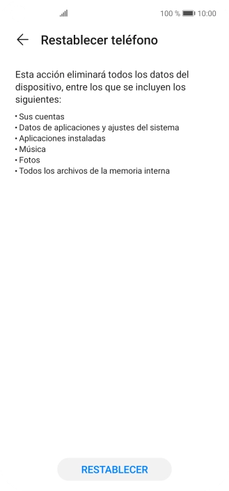 Pulsa RESTABLECER. Pulsa RESTABLECER.