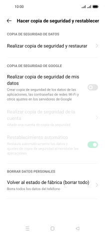 Pulsa Volver al estado de fábrica (borrar todo). Pulsa Volver al estado de fábrica (borrar todo).