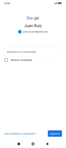 Pulsa Introduce tu contraseña e introduce la contraseña de tu cuenta de Google. Pulsa Introduce tu contraseña e introduce la contraseña de tu cuenta de Google.