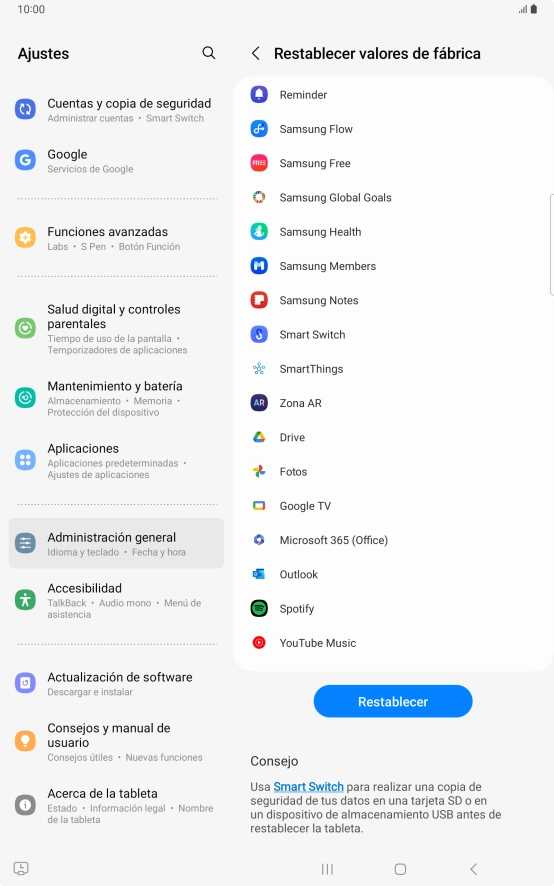Pulsa Restablecer. Pulsa Restablecer.
