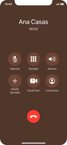 Pulsa el icono de finalizar llamadas para colgar. Pulsa el icono de finalizar llamadas para colgar.