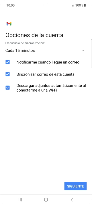 Si aparece en la pantalla esta imagen, tu cuenta de correo electrónico ha sido reconocida y configurada automáticamente. Sigue las indicaciones de la pantalla para introducir más información y terminar la configuración. Si aparece en la pantalla esta imagen, tu cuenta de correo electrónico ha sido reconocida y configurada automáticamente. Sigue las indicaciones de la pantalla para introducir más información y terminar la configuración.
