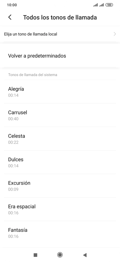 Pulsa Elija un tono de llamada local. Pulsa Elija un tono de llamada local.