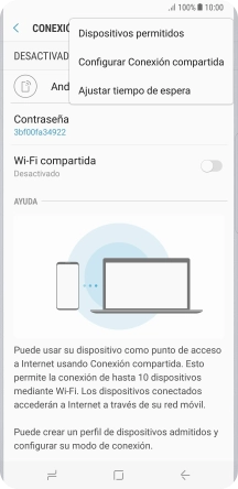 Pulsa Configurar Conexión compartida. Pulsa Configurar Conexión compartida.