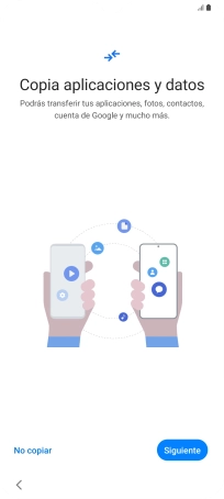 Pulsa No copiar y sigue las indicaciones de la pantalla para finalizar la activación del teléfono. Pulsa No copiar y sigue las indicaciones de la pantalla para finalizar la activación del teléfono.