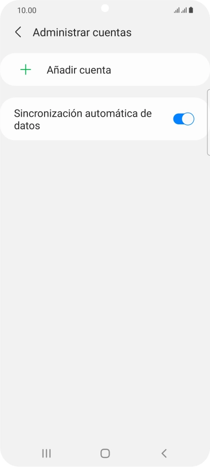 Pulsa Añadir cuenta. Pulsa Añadir cuenta.