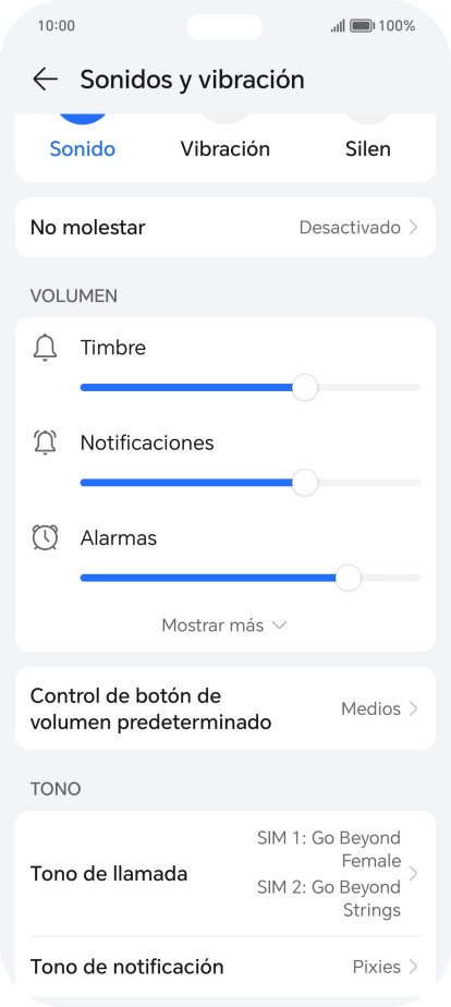 Pulsa Tono de llamada. Pulsa Tono de llamada.