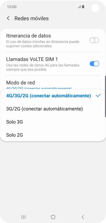 Pulsa el tipo de red deseado. Pulsa el tipo de red deseado.