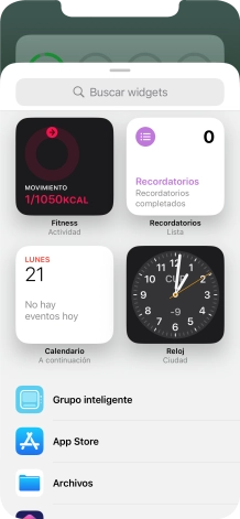 Pulsa el widget deseado. Pulsa el widget deseado.