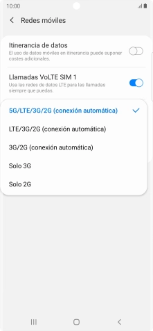 Pulsa el tipo de red deseado. Pulsa el tipo de red deseado.