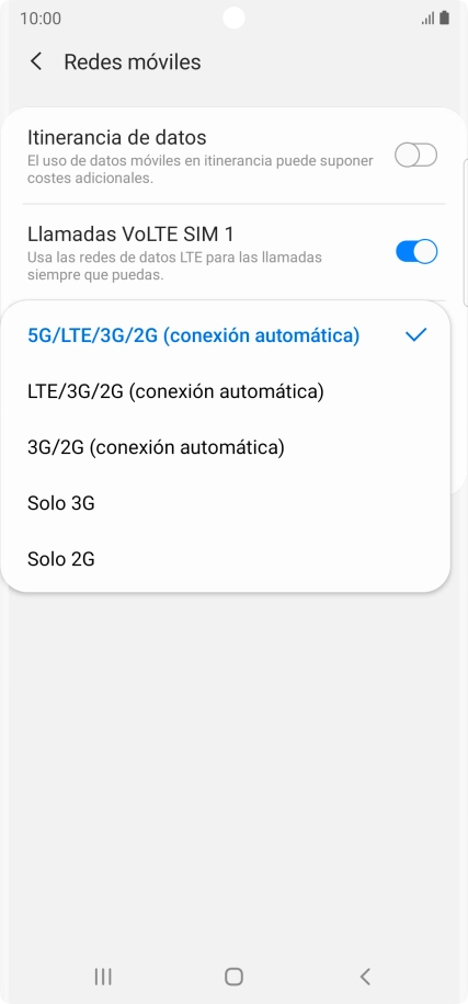 Pulsa el tipo de red deseado. Pulsa el tipo de red deseado.