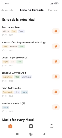 Pulsa los timbres de llamada deseados para escucharlos. Pulsa los timbres de llamada deseados para escucharlos.