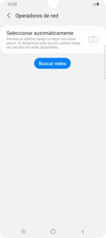 Si quieres seleccionar la red de forma automática, pulsa el indicador junto a Si quieres seleccionar la red de forma automática, pulsa el indicador junto a